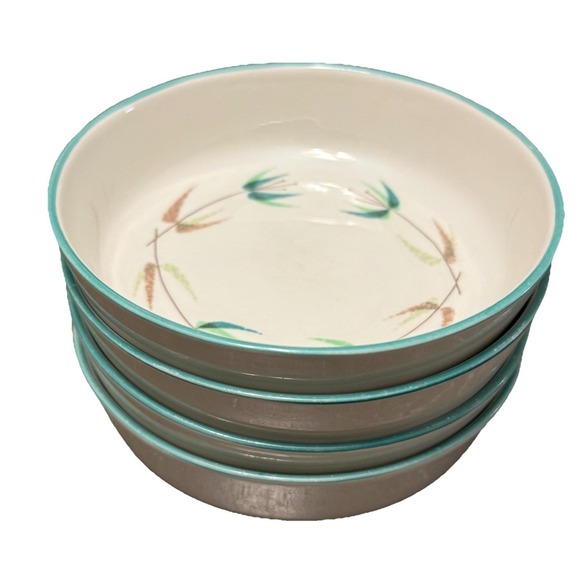 Franciscan Other - Vintage Franciscan Radiance Berry Bowls Set Of 4 USA Mid Century Green Rim